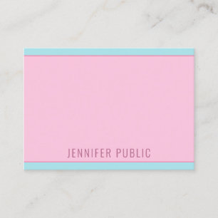 Cartão De Visita Modelo Minimalista Elegante Rosa Azul Moderno
