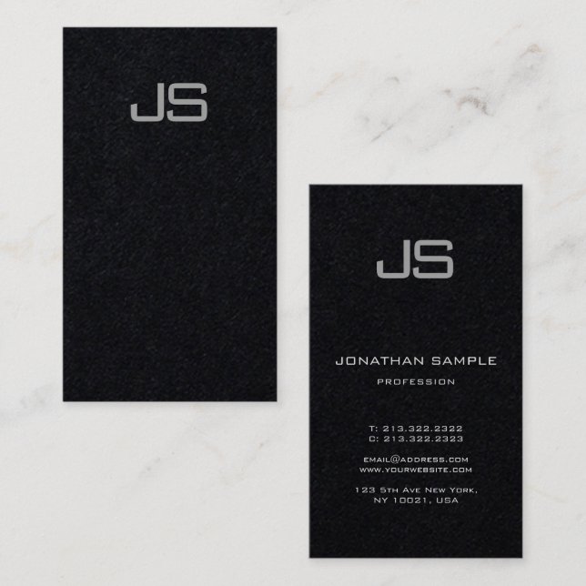 Cartão De Visita Modelo moderno de monograma estético personalizado (Frente/Verso)