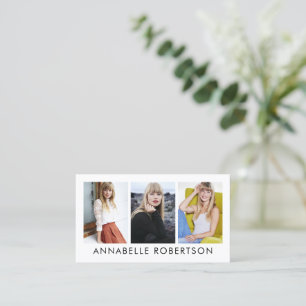 Cartão De Visita Modelo moderno e Ator 3 Photo Pro