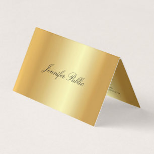 Cartão De Visita Modelo Moderno Elegante Faux Dourado Calligrafado