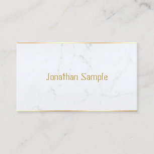 Cartão De Visita Modelo Personalizado de Texto Dourado do Marble Br