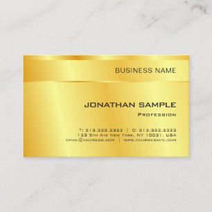 Cartão De Visita Modelo Personalizado Simples e Elegante Dourado