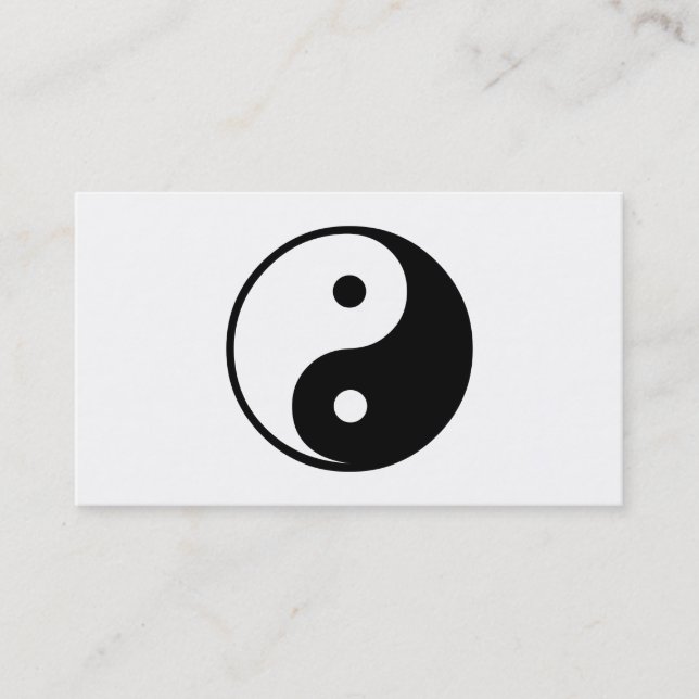 Cartão De Visita Modelo preto e branco da ilustração de Yin Yang (Frente)