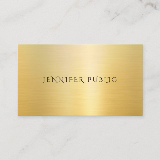 Cartão De Visita Modelo profissional de aparência Dourada moderna (Frente)