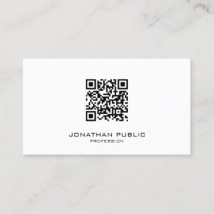 Cartão De Visita Modelo Profissional de QR Code Elegante Moderno e