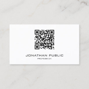 Cartão De Visita Modelo Profissional de QR Code Minimalista Moderno