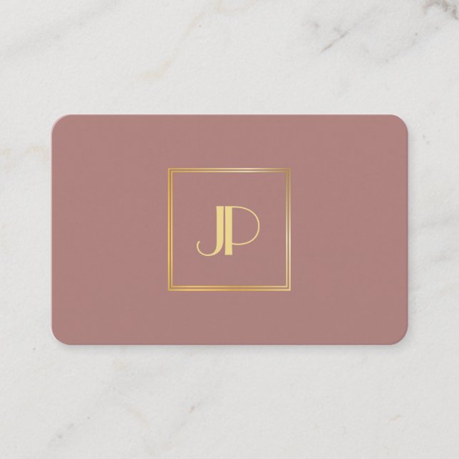 Cartão De Visita Modelo profissional elegante de monograma Dourado  (Frente)
