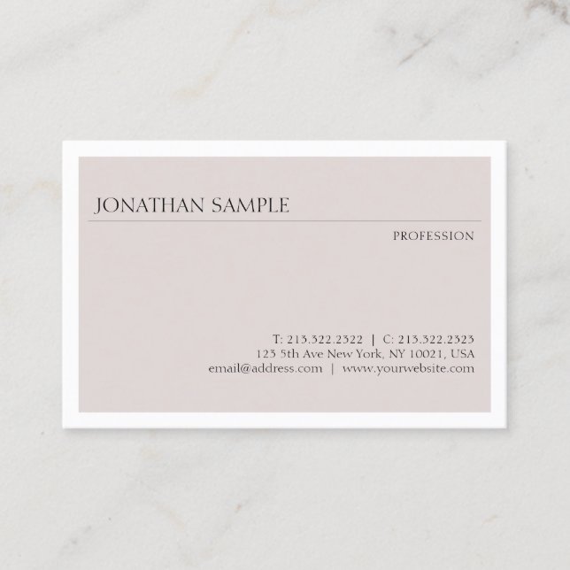 Cartão De Visita Modelo profissional elegante Design simples modern (Frente)