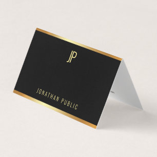 Cartão De Visita Modelo profissional elegante Dourado do encanto