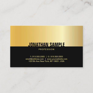 Cartão De Visita Modelo profissional elegante Dourado preto moderno