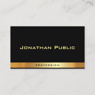 Cartão De Visita Modelo Profissional Moderno Elegante Preto Dourado