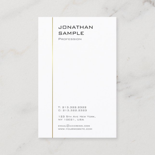 Cartão De Visita Modelo profissional moderno minimalista projetado (Frente)