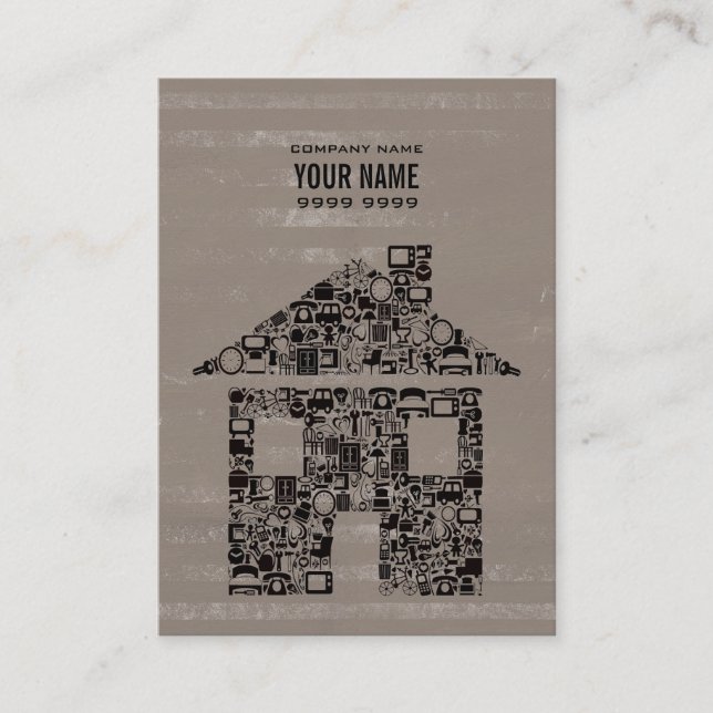 Cartão De Visita Modelo profissional moderno original da casa da (Frente)