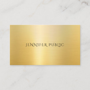 Cartão De Visita Modelo Profissional Simples e Elegante Dourado