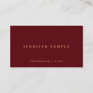 Cartão De Visita Modelo Simples Elegante Luxo Vermelho Burgundy Pro
