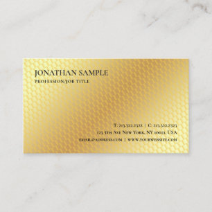 Cartão De Visita Modelo Simples Moderno Dourado Faux