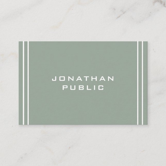 Cartão De Visita Modelo Simples Moderno Elegante Verde Profissional (Frente)