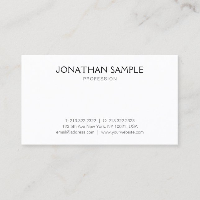 Cartão De Visita Modelo simples profissional moderno Elegante (Frente)