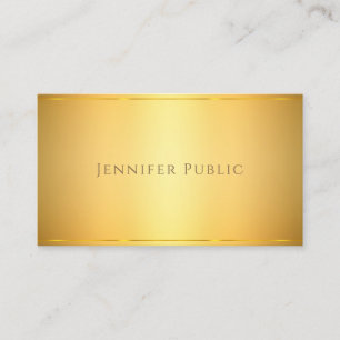 Cartão De Visita Modelo sofisticado para Design moderno Dourado ele