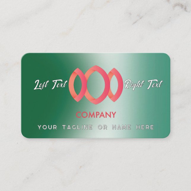 Cartão De Visita Modelo Verde Metálico de Gradiente Moderno (Frente)