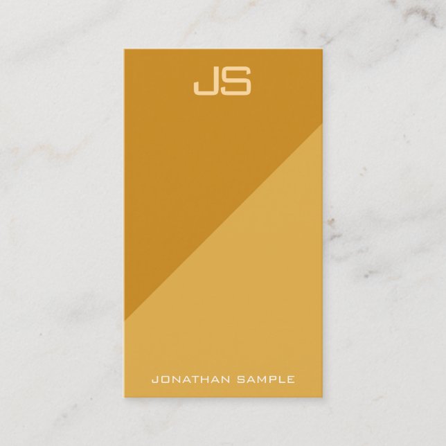 Cartão De Visita Modelo Vertical do Monograma Profissional Moderno (Frente)