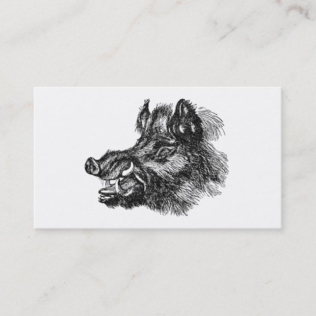 Cartão De Visita Modelo vicioso das presas de w do javali do (Frente)