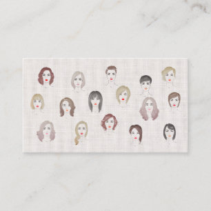 Cartão De Visita Modelos de cabelo cores estilista de maquiagem de 