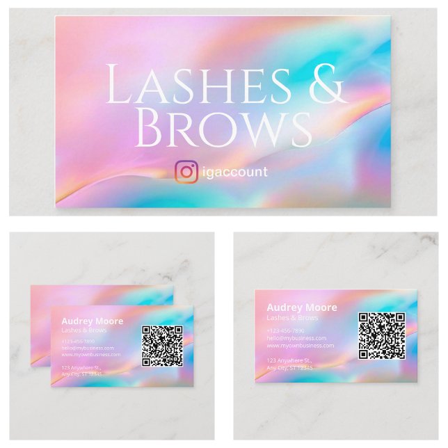 Cartão De Visita Modelos de Cílios e Sobrancelhas (Lash and Brows Templates Business Card
)