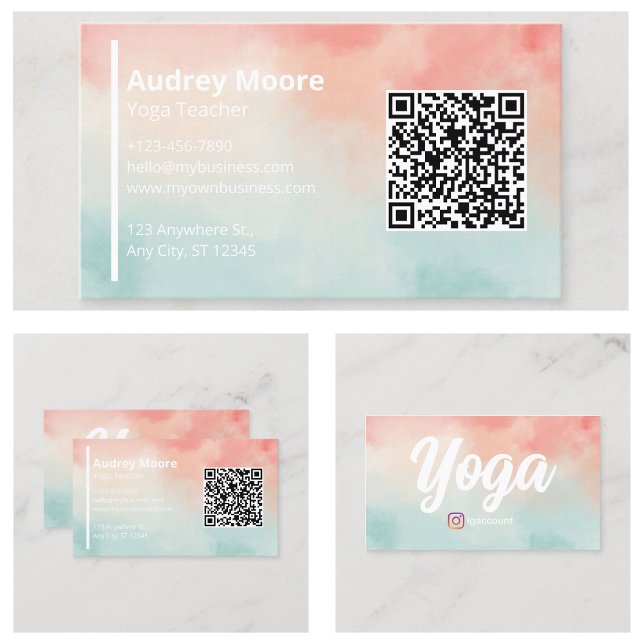 Cartão De Visita Modelos de Design para Professores de Yoga Profiss (Professional Yoga Teacher Templates Designs Business Card
)