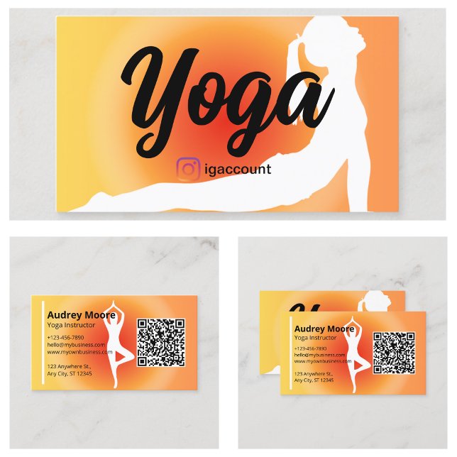 Cartão De Visita Modelos de Instrutor Yoga (Yoga Instructor Templates Business Card
)