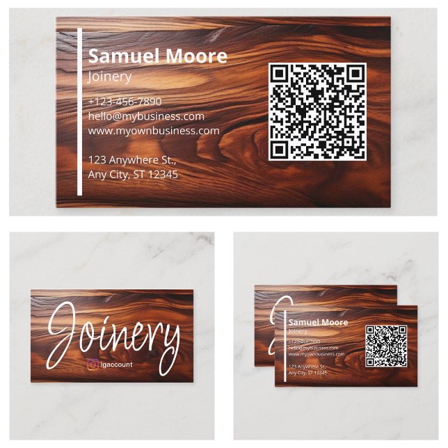 Cartão De Visita Modelos de madeira de cococorato (Modern Woodworking Cocobolo Wood Templates Business Card
)