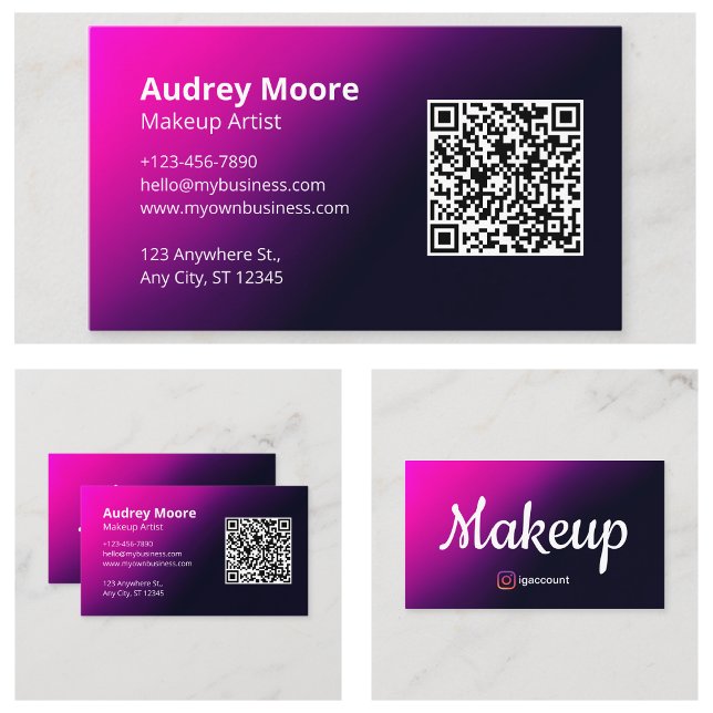 Cartão De Visita Modelos de Maquiagem (Makeup Templates Business Card
)