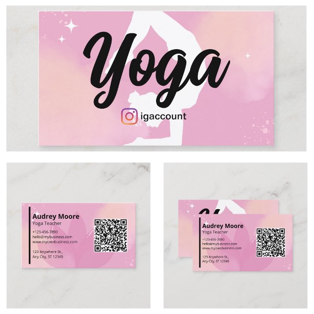 Cartão De Visita Modelos de Professores de Ioga Espiritual (Spiritual Yoga Teacher Templates Business Card
)