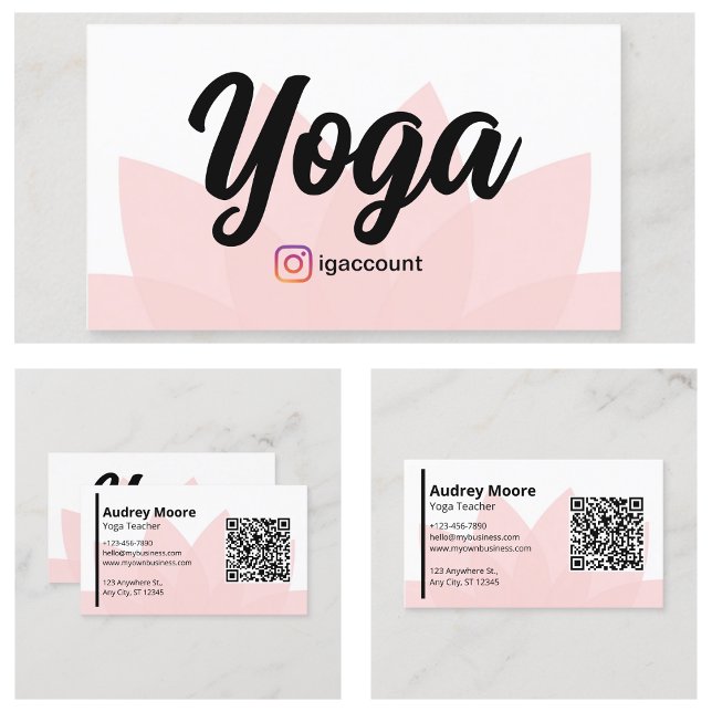 Cartão De Visita Modelos de Professores do Lotus Flower Yoga (Lotus Flower Yoga Teacher Templates Business Card
)