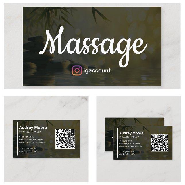 Cartão De Visita Modelos de terapia de massagem elegantes (Elegant Massage Therapy Templates Business Card
)
