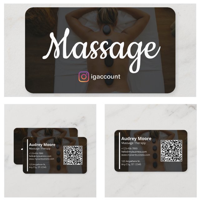 Cartão De Visita Modelos de terapia por massagem (Massage Therapy Templates Business Card
)