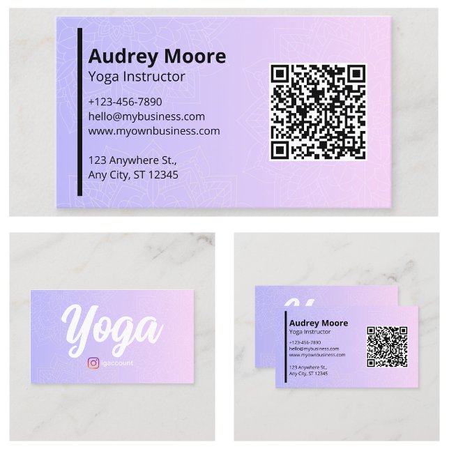 Cartão De Visita Modelos do Yoga Studio (Yoga Studio Templates Business Card
)