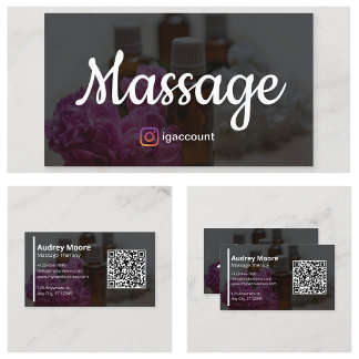 Cartão De Visita Modelos Modernos de Terapia de Massagem Profission