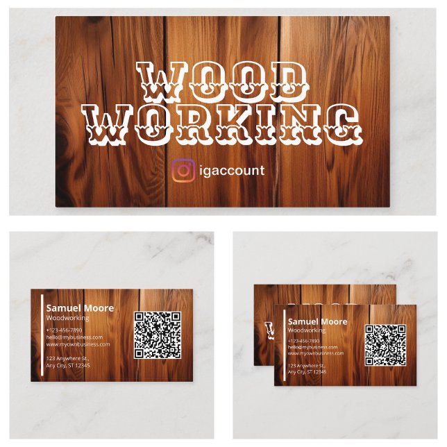 Cartão De Visita Modelos profissionais de madeira (Professional Woodworking Templates Business Card
)