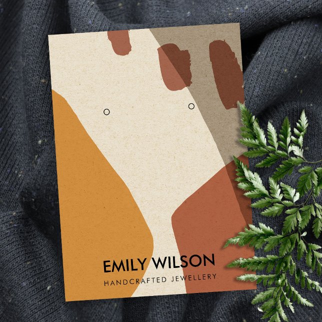 CARTÃO DE VISITA MODERN ABSTRATO TERRACOTTA ART EARRING (Criador carregado)