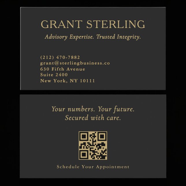 Cartão De Visita Modern Accountant CPA Professional QR Code (Criador carregado)