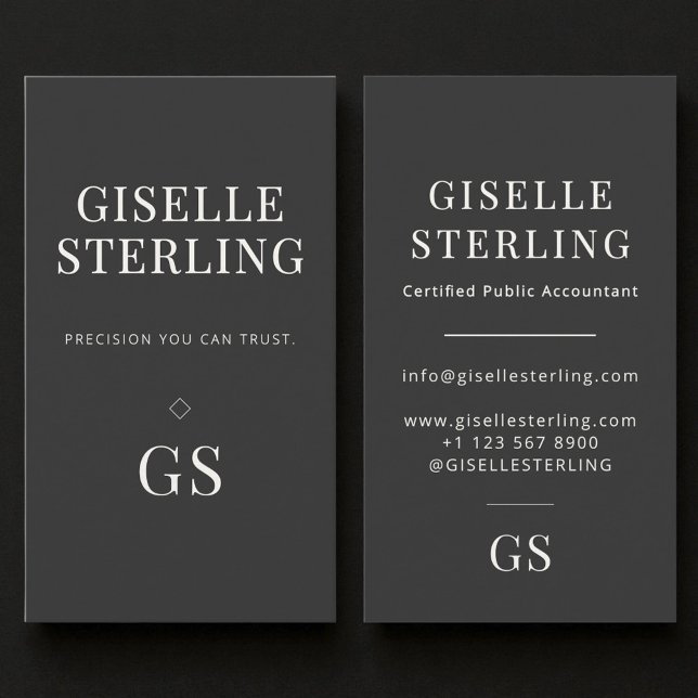 Cartão De Visita Modern Accountant Tax Preparer CPA (Criador carregado)