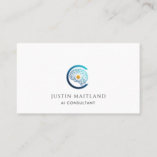 Cartão De Visita Modern AI Consultant Business Card (Frente)