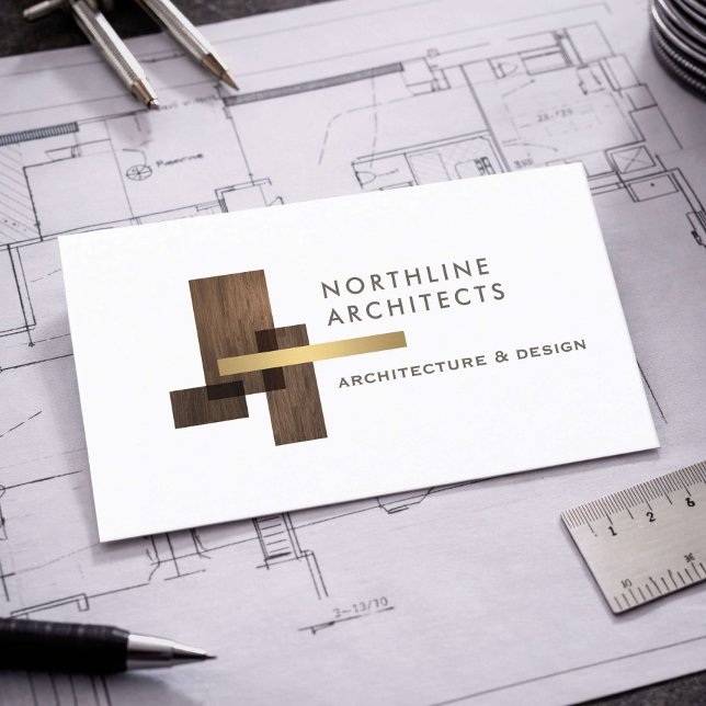 Cartão De Visita Modern Architect Firm Logo (Criador carregado)