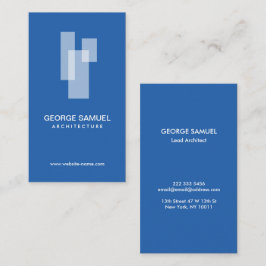 Cartão De Visita Modern Architectural Blocks Logo White/Blue