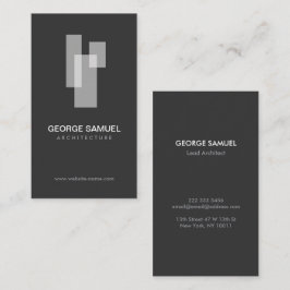 Cartão De Visita Modern Architectural Blocks Logo White/Gray 