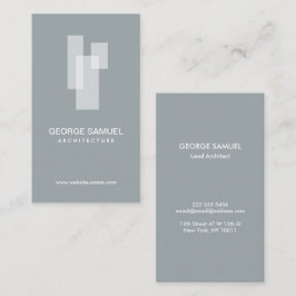 Cartão De Visita Modern Architectural Blocks Logo White/Slate 