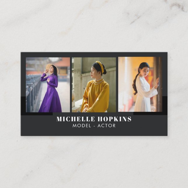 Cartão De Visita Modern Ator, Model, Singer & Dancer Agency (Frente)