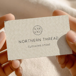 Cartão De Visita Modern Beige Textured