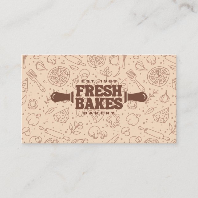 Cartão De Visita Modern Best Pizza In Town Professional  (Frente)